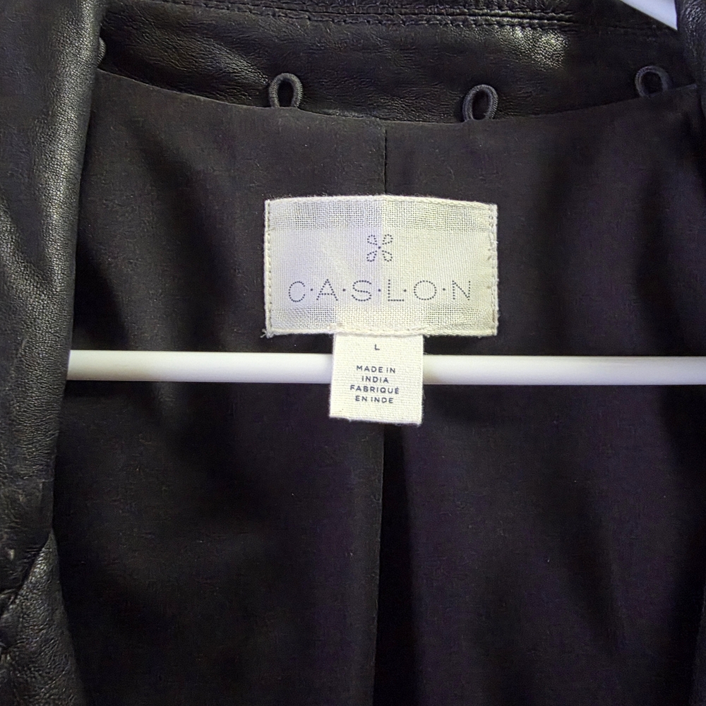 Caslon Black Faux Leather Jacket - Classic Look